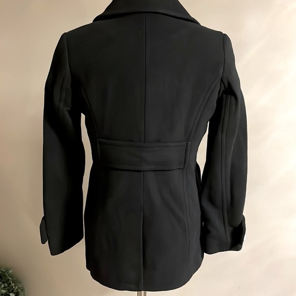 NWT LAND’S END women’s black double breasted Wool Cashmere Pea Coat / jacket 2P - Picture 6 of 14